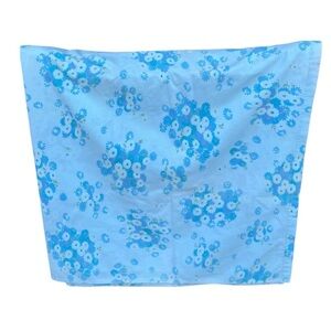 Vintage Blue Daisy Full Size Flat Sheet Pacific Miracale Reflections 70s GUC